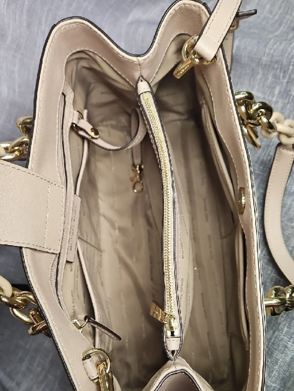 Michael Kors Blush Pink Saffiano Satchel with Gold Hardware